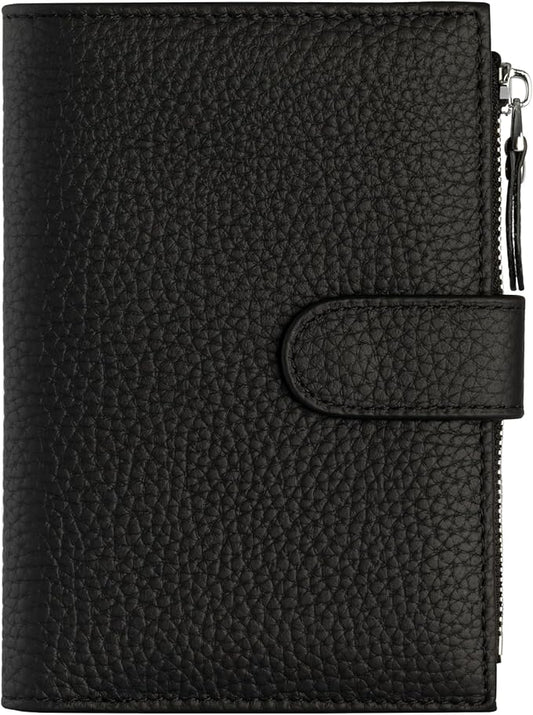 Passport wallet and Card Slot Combo RFID Blocking Slim Leather Travel Passport Wallet for Men and Women with Zippered Coins Pocket Passport holder,Black