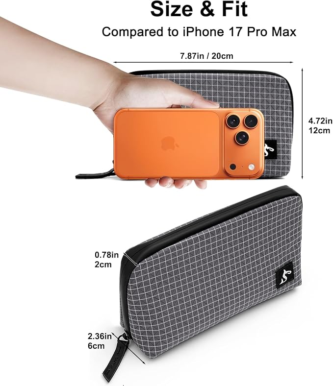 simtoper Small Electronics Organizer Travel Case – Slim Travel Cable Pouch for Small Tech Accessories, Cords, Chargers, Earbuds – Lightweight Mini Tech Bag for Backpack, Business, Travel