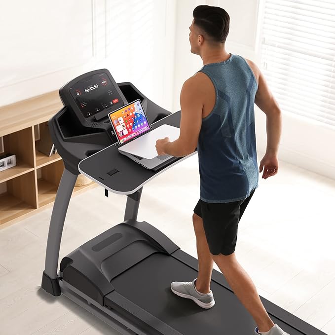 Miden Treadmill Desk Attachment, Universal Laptop Desk for Walking Treadmill, Ergonomic Workstation for Home Office Walking Pad, Notebook/Tablet Stand for Handlebars up to 36", Walk While You Type!