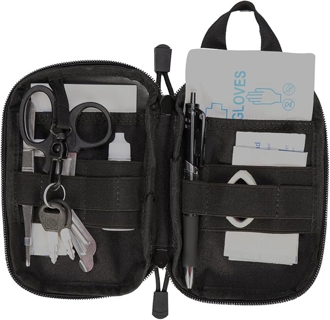 IronSeals Tactical Molle EDC Pouch Utility Tool Pouch Compact Pocket Organizer Pouch with US Flag Patch