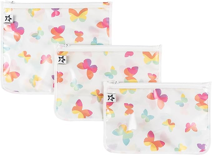 Tiny Twinkle Diaper Bag Organizing Pouches|3 Pack Mess-Proof Clear Front Travel Organizer Bags&TSA Approved Toiletry Bag Set for Baby and Mom Essentials