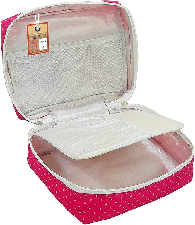 atorakushon Travel Makeup Train Case Cosmetic Organizer Portable Artist Storage Bag Zipper Pouch with Adjustable Divider for Women Girls Gifts Water-Resistant Daily Storage Organzier (Pink)