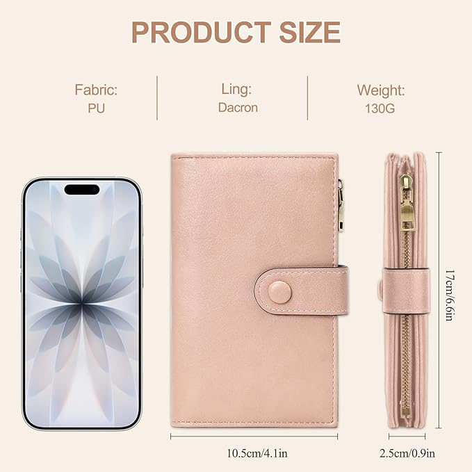 BKNOOU RFID Passport Holder Travel Wallet for Women, Compact Travel Passport Wallet with Zippered Coins Pocket, Leather Passport Cover Travel Wallet for Travel Essentials