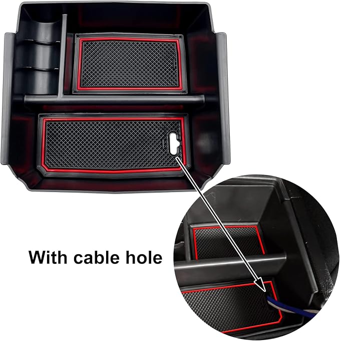 Compatible with Jeep Wrangler JK and JKU Accessories 2011-2018 Center Console Organizer Tray (Red)