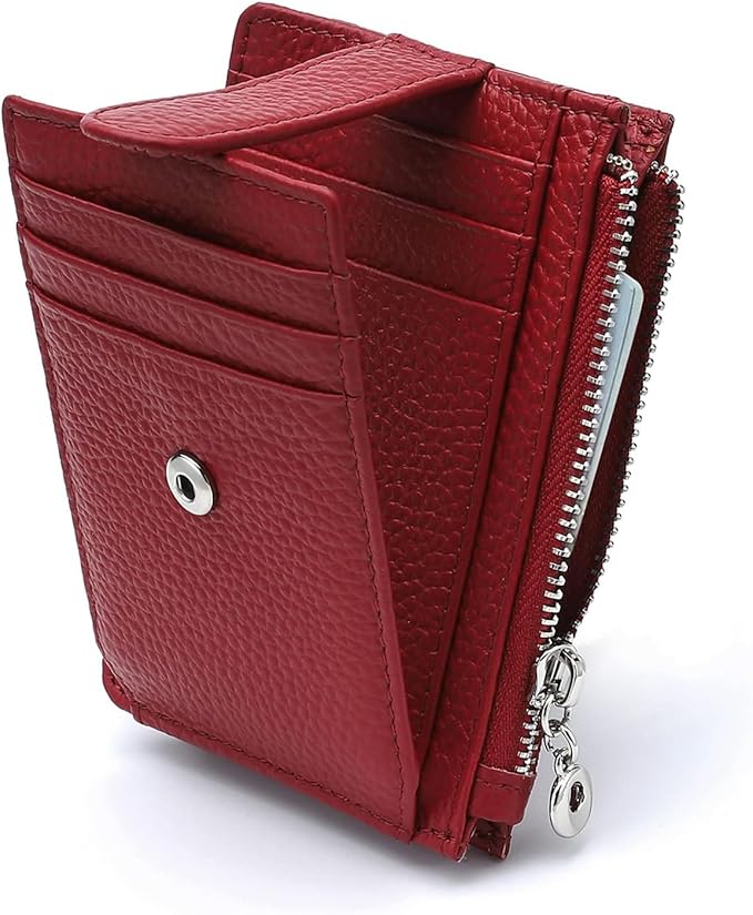 Slim Wallet for Women Genuine Leather Card Holder Thin Womens RFID Blocking Small Wallets