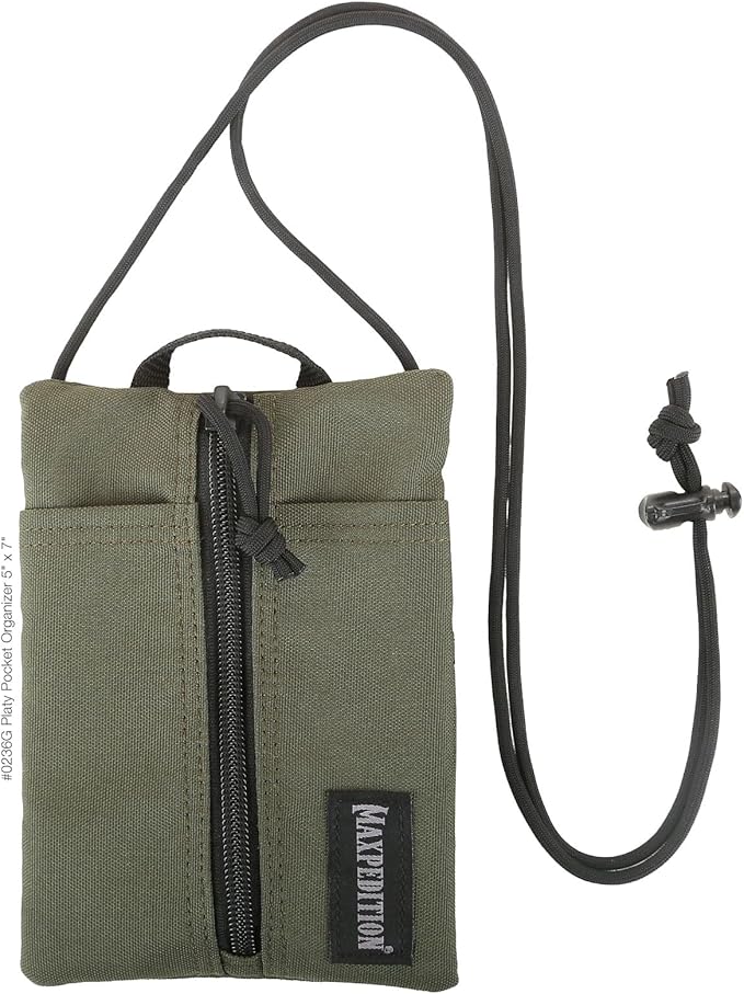 MAXPEDITION Platy Pocket Organizer, Durable EDC Tool Pouch for Men, Neck Wallet with Paracord Lanyard, Holds Flashlight, Multitool, Pen, Notebook