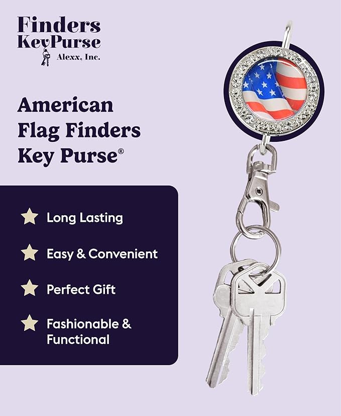 Women’s Bag Charm Key Finder, Car Keychain Hook, Cute Purse Organizer & Tote Bag Accessories, Gifts for Mom - Bling