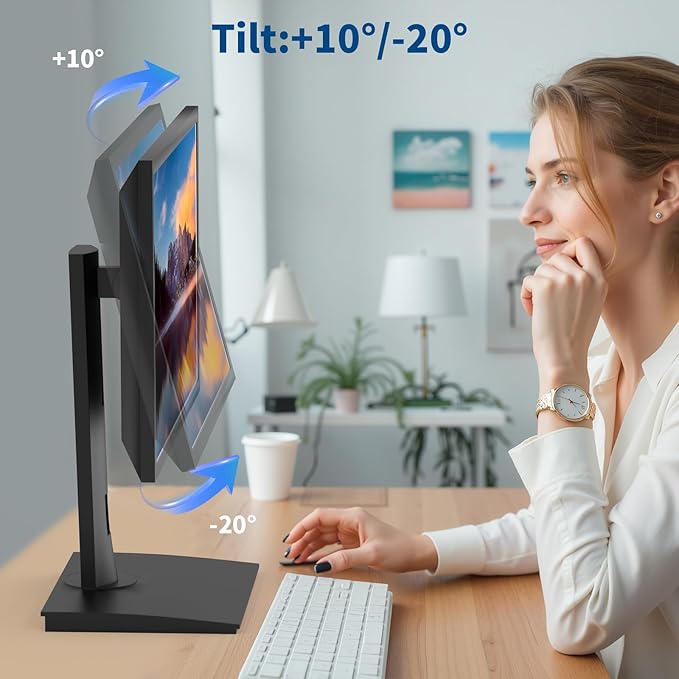 Vesa Monitor Stand with Spring-Adjustable Height, Swivel, Tilt, Rotation Vesa Stand, Compatible with Monitors Within 27 inch and Weighing Between 4.8-7.8lb (Black, Only for 4.8-7.8 lb Monitor)