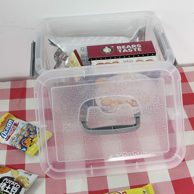 Jekiyo Clear Plastic Storage Bin, 12 Quart Latching Box with Lid, 1 Pack