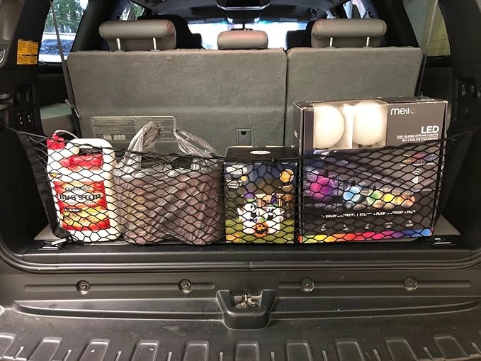Rear Trunk Organizer Cargo Net for Toyota Sequoia 2008–2026 – Envelope Style Cargo Net for SUV – Premium Mesh Car Trunk Organizer Vehicle Carrier Storage – Compatible with Sequoia