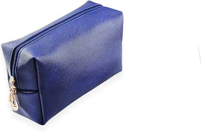 Small Makeup Bag Portable Cosmetic Bag for Women Makeup Pouch Waterproof Toiletry Bag for Travel (Navy Blue, Normal)