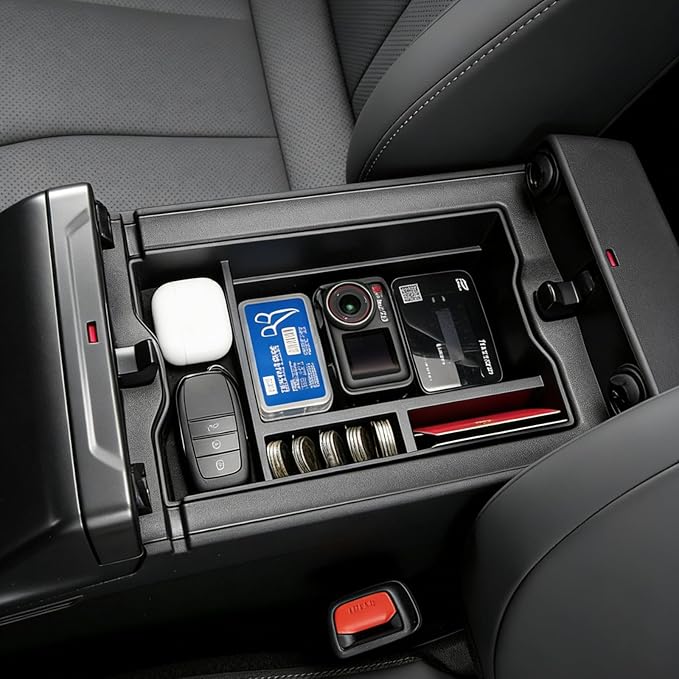 Upgraded Center Console Organizer Compatible with 2026 Toyota RAV4 6th Gen Accessories, Interior Insert ABS Materials Tray, Armrest Box Secondary Storage Tray