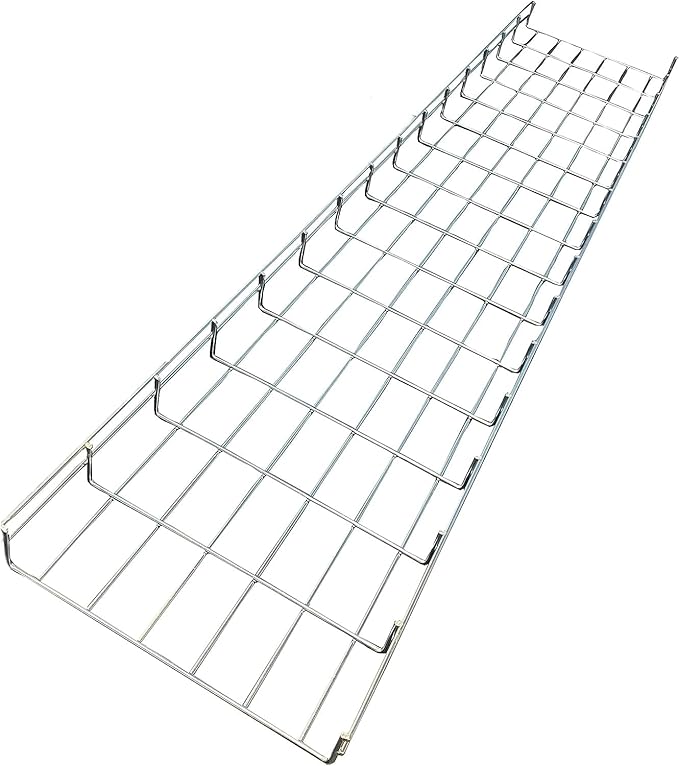 Kable Kontrol Cable Tray- 5 Feet Long - 12" Width, 4” Depth – Wire Mesh Tray Cable Management Rack Cords Organizer Cable Basket, Zinc Plated Steel NEC Approved for Network, Fiber Optic, Cabling