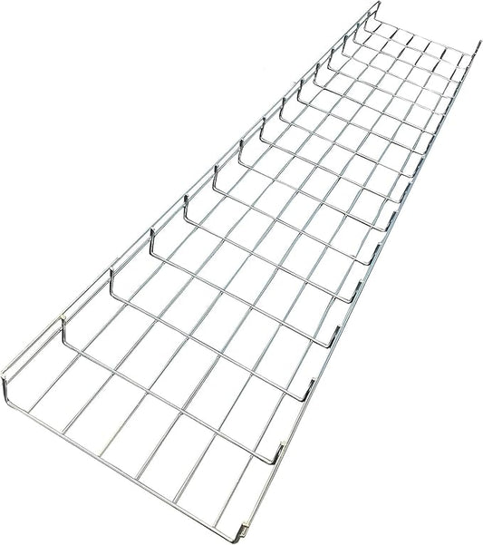 Kable Kontrol Cable Tray- 5 Feet Long - 12" Width, 4” Depth – Wire Mesh Tray Cable Management Rack Cords Organizer Cable Basket, Zinc Plated Steel NEC Approved for Network, Fiber Optic, Cabling