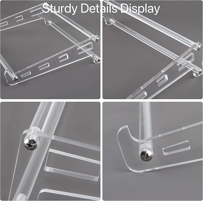 Acrylic Laptop Stand for Desk, Clear Ventilated Computer Stand Holder for Desk, Ergonomic Acrylic Sturdy Laptop Riser Compatible with MacBook Air Pro Dell Lenovo Thinkpad ASUS 9-16 Inch