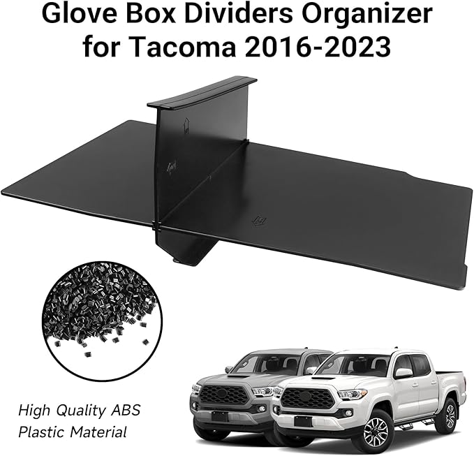 YOJOJOCO Glove Box Dividers Organizer Compatible with Toyota 2016-2020 2021 2022 2023 Tacoma Accessories Black ABS Material Center Console Organizer