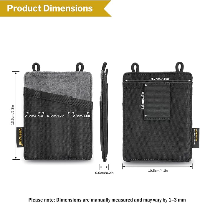 VIPERADE Slim EDC Pouch, Mini Pocket Organizer for Men, EDC Belt Organizer for Knife/Flashlight/Pen/Pry Bar/Mini Tools/Pocket Notebook