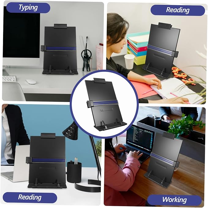 Adjustable Document Holder Stand for Reading and Typing Portable Copy Holder with Adjustable Angles for Office School and Home Use Lightweight and