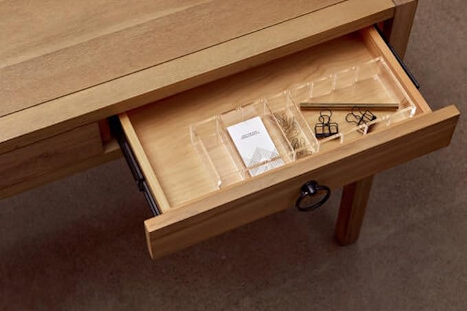 russell+hazel Acrylic Compartment Bloc, 12” x 4” x 1.5," 3 Moveable Dividers, 1 Count, 98141