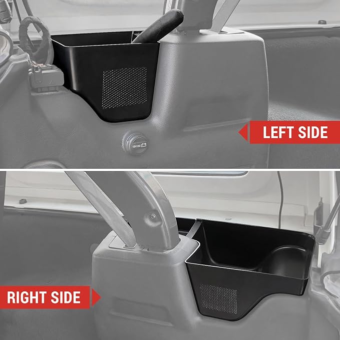 Wheel Well Storage Bin Fit for 2018-2023 Jeep Wrangler JL JLU 4XE Rear Trunk Side Storage Box Cargo Organizer Cargo Tray for Wrangler JL 4dr Accessories(18-23 Trunk Organizer, Not Gladiator)
