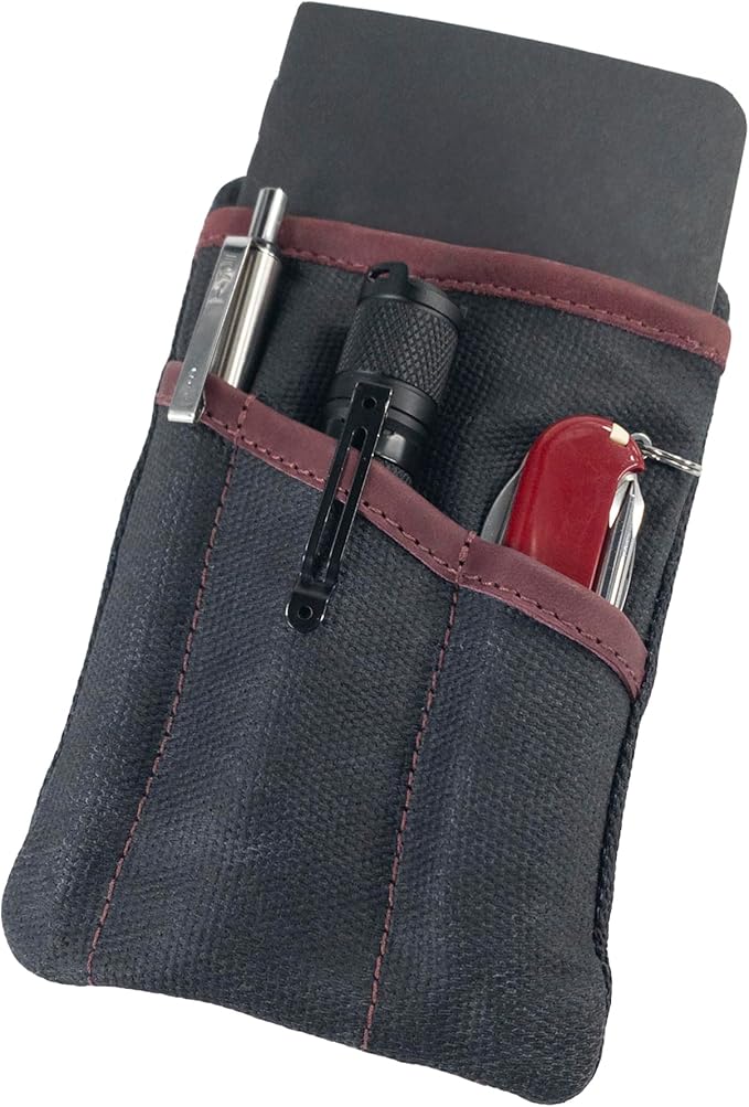 Hide & Drink, Multi-Tool Pocket Pouch, Compact Multipurpose EDC Zippered Bag, Mini Camping Tool Case, Waxed Canvas, Knife Holster, Handmade Slim Organizer