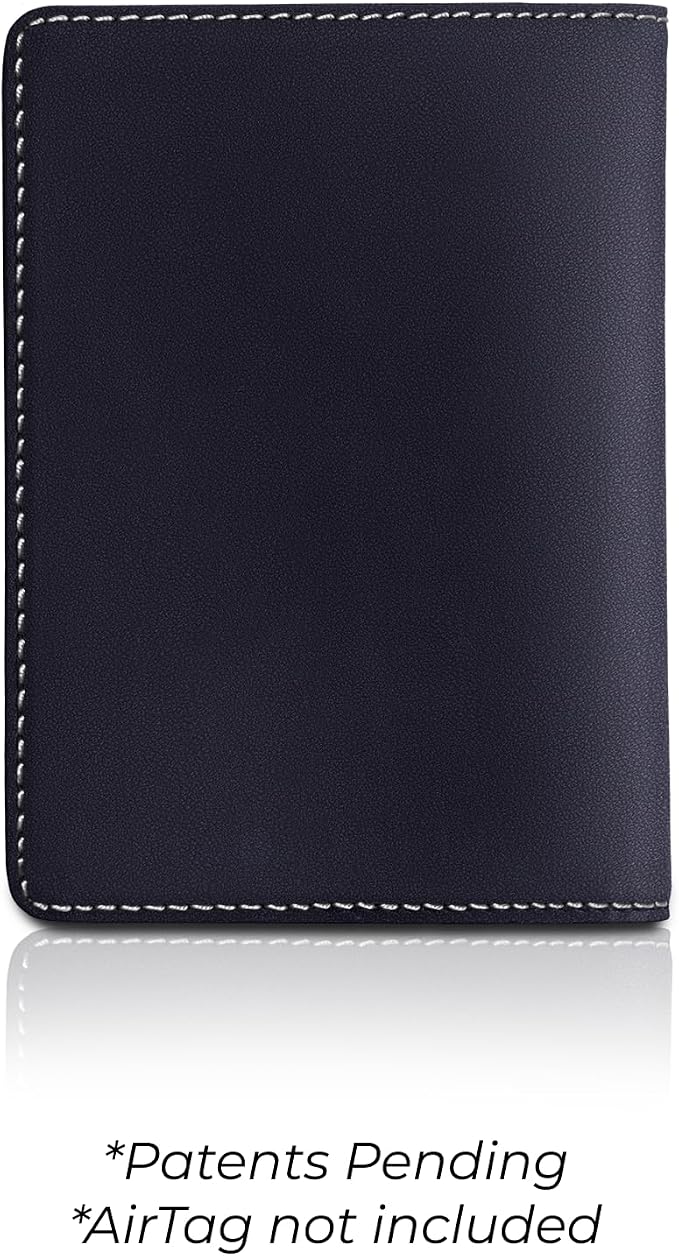 Kings Loot Passport Holder Wallet – RFID Blocking Leather Travel Wallet with Built-in Airtag Holder – Holds 1-6 Cards & Passport – Easy Pull Tab – Slim & Stylish Wallets (Sapphire)