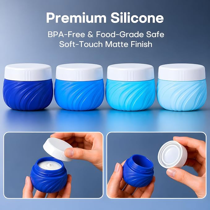 Travel Bottles for Toiletries 8 Pack: TSA Approved 3oz Leak Proof Containers - Silicone Squeezable Bottles for Shampoo Lotion - Travel Essentials for Women Men with Clear Bag