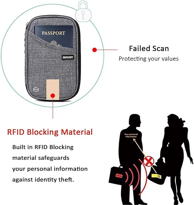 Passport Holder for Travel, Rfid Blocking Passport Wallet Travel Wallet Waterproof Case for Cards Passport Case, Travel Document Organizer Credit Cards Case Rfid Passport Holder for Travel