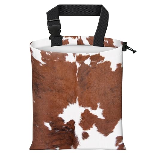 Car Trash Bag Large Hanging Can for Back of Seat, Cute Waterproof Car Garbage Bag for Vehicle, Travelling, Outdoor Brown Leopard Cow
