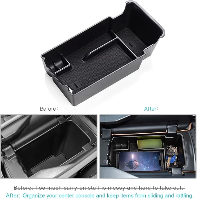 CDEFG Center Console Organizer Tray for 2021-2025 2026 Buick Envision Interior Accessories ABS Black Material Armrest Insert Secondary Storage Box Envision Accessories