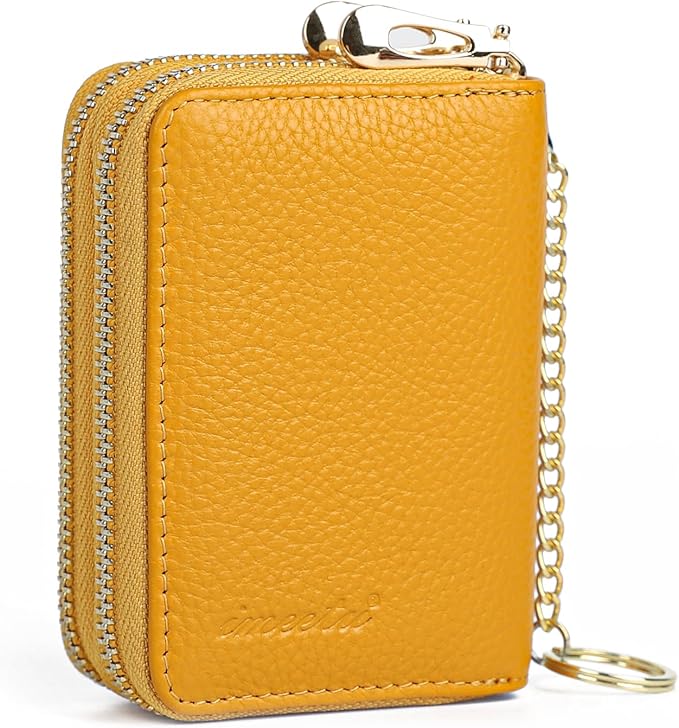 imeetu Rfid Credit Card Holder,Genuine Leather Businese Card Case,Rfid Blocking Wallet for Women & Men