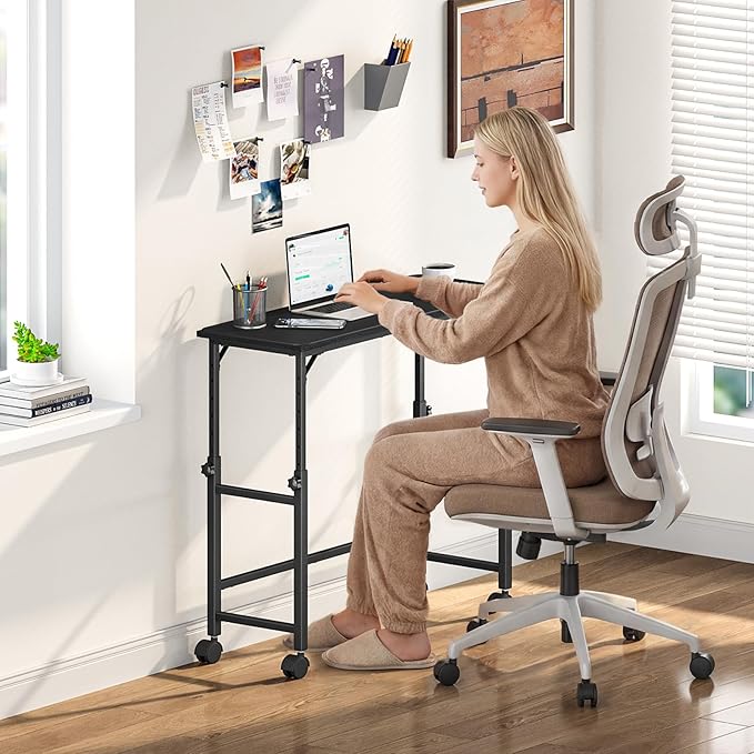 Snughome Mobile Keyboard Tray with Mouse Pad, Height Adjustment 23"-31", Keyboard Standing Desk, Rolling Under-Desk Extender with Lockable Casters, Desk Accessories for Home Office