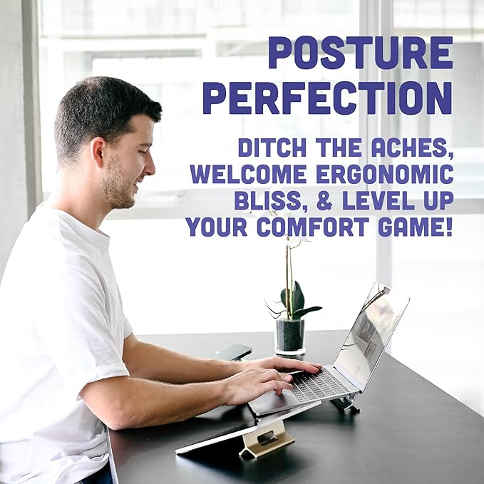 Steepy (2 Pack) - Portable Electronic Device Stand - Lightweight Laptop Stand for Laptops, Smartphones, Tablets, Projectors - Recycled Plastic - Posture Perfection - Cooling Ventilation - Blue Ocean