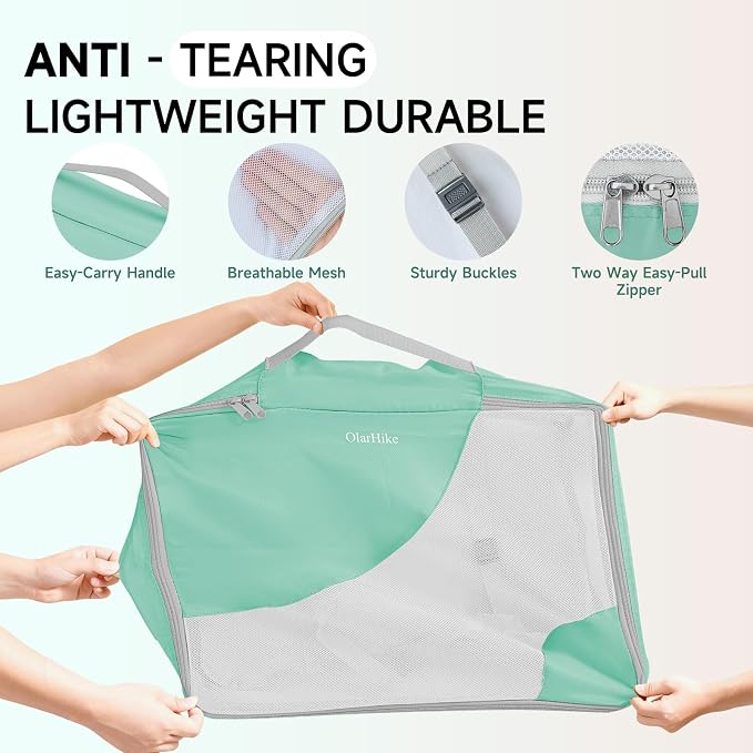 OlarHike 11 Set Packing Cubes for Travel, Gifts for Women Mom,Anti-Tearing Suitcase Organizer with Over 1000 pcs Mesh Holes,Vacation Essentials & Accessories for Cruise Ship