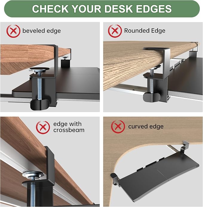 UPGRAVITY Extra Large Keyboard Tray Under Desk - Slide Out with Sturdy C-Clip Mount System, 31.5" (35.8" Including Clamps) x 11.8" Put-Out Keyboard Tray Computer Drawer for Ergonomic Typing, Black