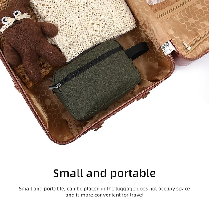 Icramsy Travel Toiletry bag Toiletry bag for women men Hanging Cosmetic bag Travel accessories for Women Men (Deep green)