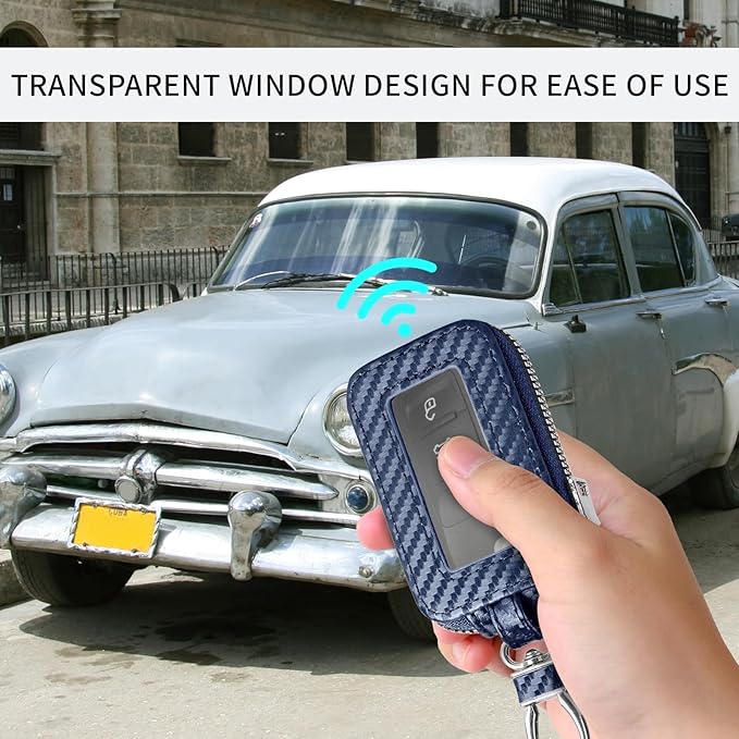 vvag Premium Car Key Fob Case Genuine Leather Car Smart Key fob Holder Car Remote Keychain Bag Universal