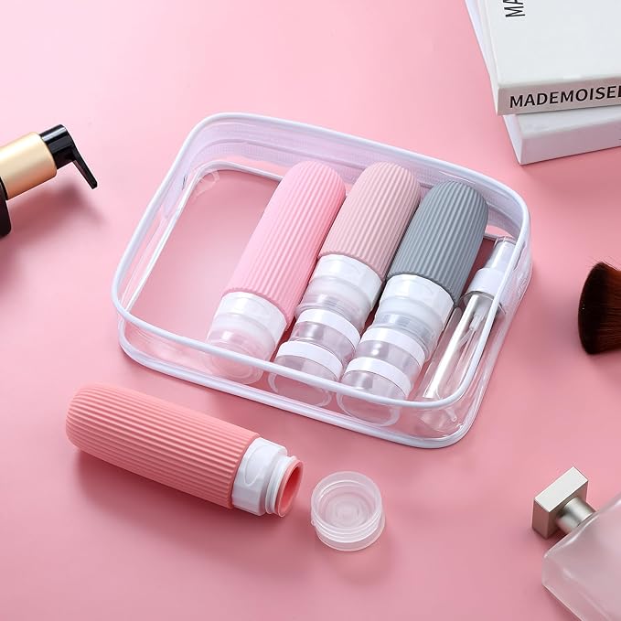 Mrsdry 16 Pack Travel Bottles Set, TSA Approved Leak Proof Silicone Squeezable Containers for Toiletries, Refillable Travel Accessories for Conditioner, Shampoo, Lotion & Body Wash Accessories