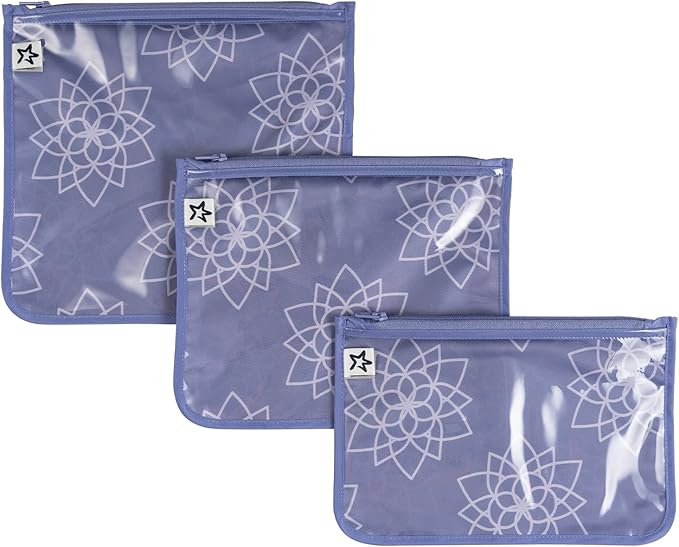 Tiny Twinkle Diaper Bag Organizing Pouches|3 Pack Mess-Proof Clear Front Travel Organizer Bags&TSA Approved Toiletry Bag Set for Baby and Mom Essentials