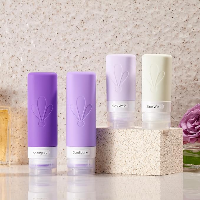INSFIT 17 Pack Travel Bottles for Toiletries, TSA Approved 3oz 2oz Travel Size Toiletries, BPA Free Leak Proof Squeezable Silicone Tubes Travel Essentials for Shampoo Conditioner Lotion Soap