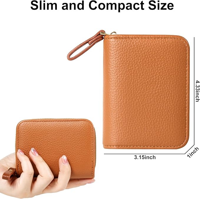 EcoVision Credit Card Holder RFID Card Case Wallet, Small Accordion Zipper Card Case Holder, Card Organizer Case for Women Men