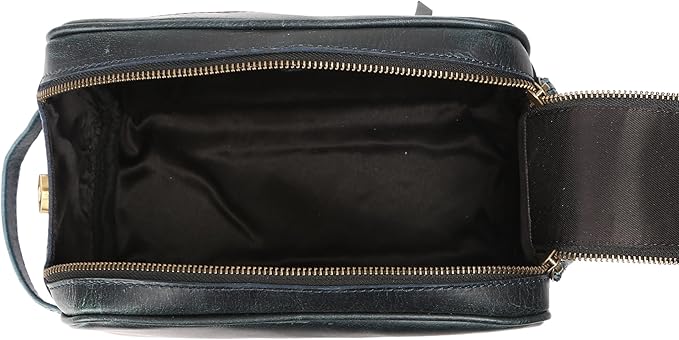 KomalC Travel Toiletry Bag – Premium Leather Dopp Kit for Men & Women with Water-Resistant Lining & Spacious Zippered Organizer