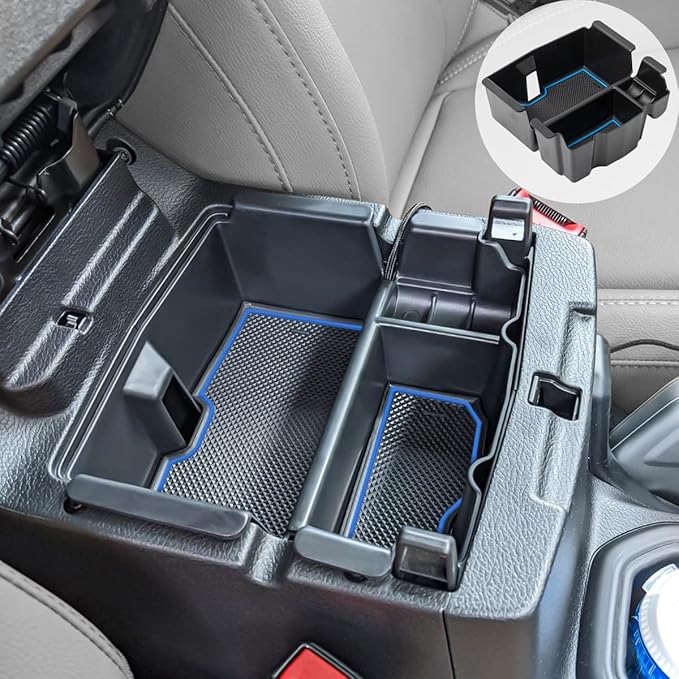 EDBETOS Center Console Organizer Tray Compatible with Jeep Wrangler JL/JLU 2018-2023 2024 2025 2026 and Gladiator JT Truck 2020-2026 Insert Accessories - Won't Covers the light inside (Blue Trim)