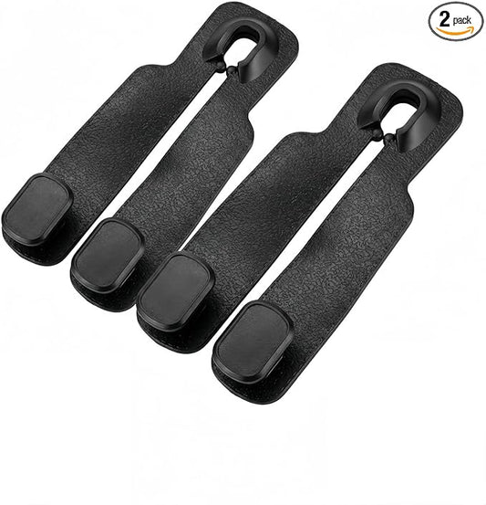 Car Purse Holder for Headrest,2-Pack Leather Hooks for Purses and Bags, Cute Purse Hook & Car Seat Back Storage, Heavy Duty Headrest Hooks, Universal Bag Holder Organizer for Handbags, Groceries.