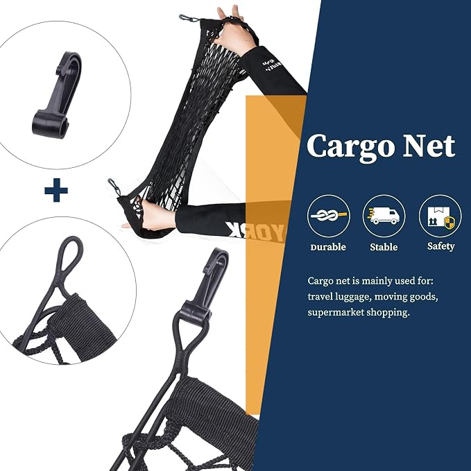 Envelope Style Cargo Trunk Net Compatible with Ford Explorer Base ST XLT New 2026 2025 2024 2023 2022 2021 2020 2019 2018 2017 2016 2015 2014-2011 Car Rear Nylon Mesh Tailgate Netting