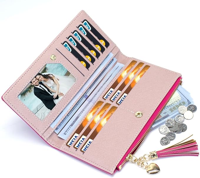 Valentoria Womens Wallet Cute Elegant Long Slim Card Holder Case Minimalist Coin Purse Thin Tassels Zip Clutch Wallets for Girls Ladies | Cute, Elegant, Long, Slim, Case, Minimalist