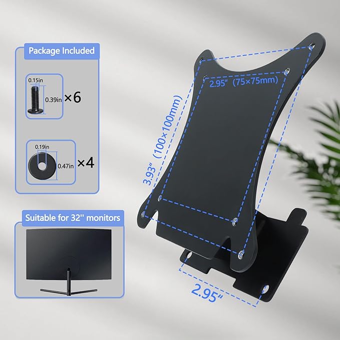 UR59C VESA Mount Adapter Compatible with Samsung UR59 Series 4K Monitor（Fits U32R590, U32R590CWN, U32R592, U32R592CWU Monitorï¼?Black)