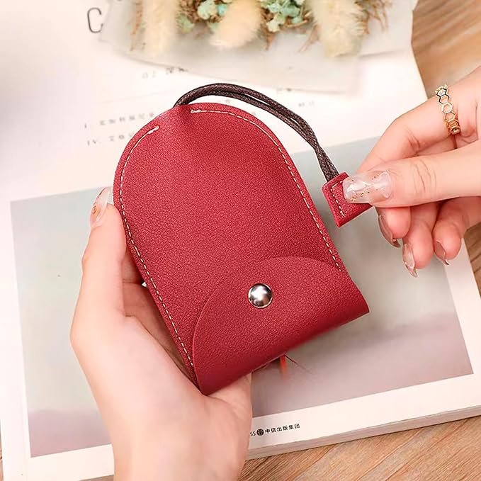 Protective Pull Out Key Case, 4PCS Creative Key Cover Case, PU Leather Large-Capacity Car Key Pull Out Key Case Not Easy to Slip Key Pouch