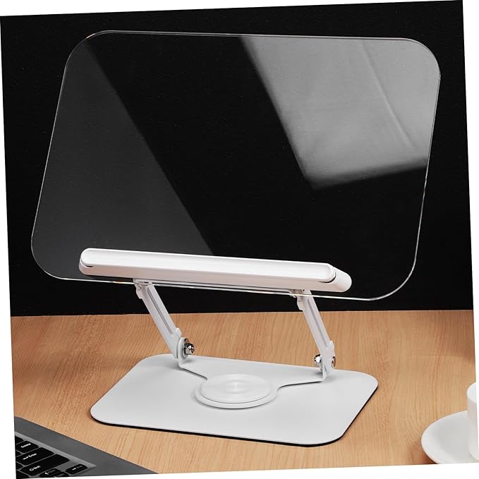 Adjustable Rotating Book Holder Stand Multi-Functional Desktop Stand for Reading Recipe Books and Laptops Height Adjustable with Page Clips for Hands Use