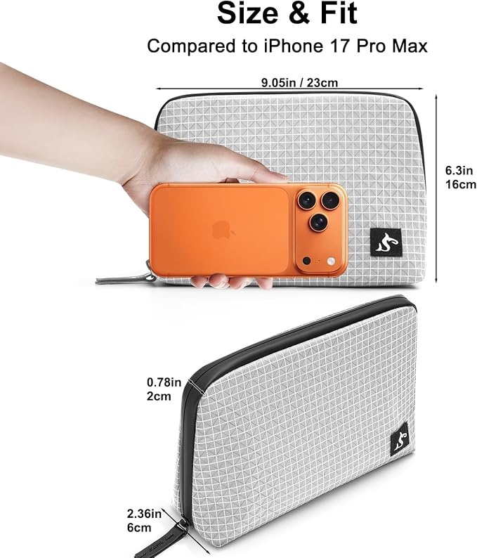 simtoper Electronic Organizer Travel Case – Waterproof Cable Bag for Cord, Charger, Hard Disk, Power Bank – Small Tech Storage for Travel, Backpack, Business Trip, Airplane